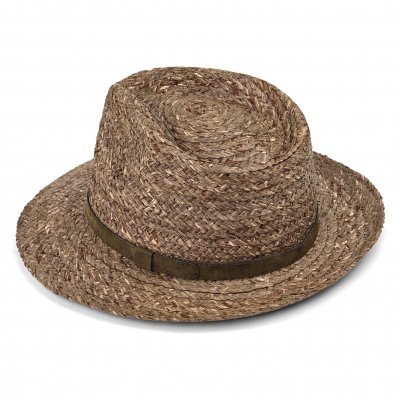 Straw Hat - Gårda Tenerife Raffia Fedora (natural/brown)