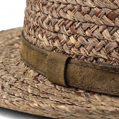 Straw Hat - Gårda Tenerife Raffia Fedora (natural/brown)