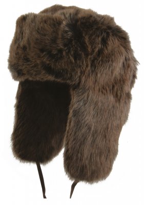 Trapper hat - MJM Ladies Rabbit Fur Hat (Brown)